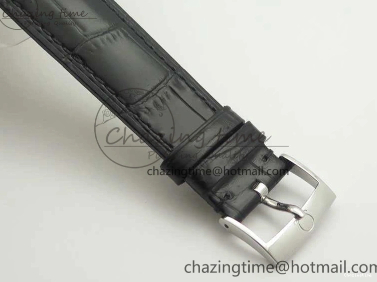 0413 FashionForward De Ville SS MK 1:1 Best Edition White Dial SS Markers On Leather Strap Miyota 9015 V 8077